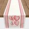 72" Poly Twill XOXO Hearts & Stripes Table Runner